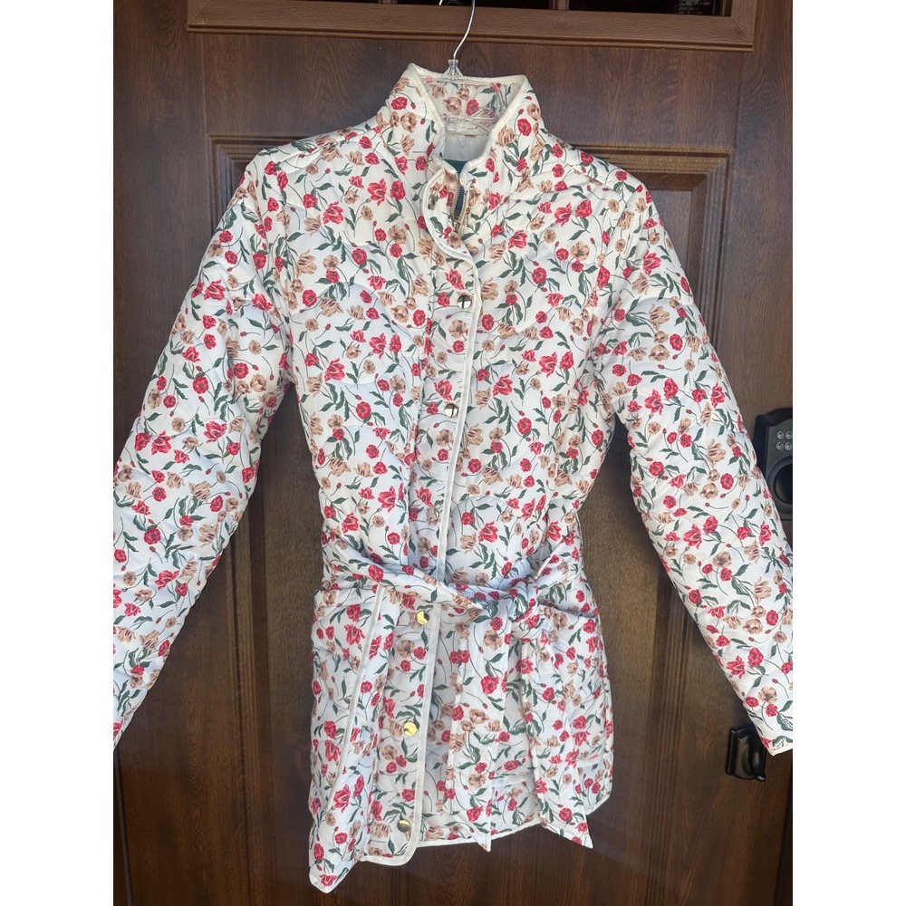 Draper James RSVP‎ Women's Quilted Floral Tie-Waist Beltef Spring Jacket XS